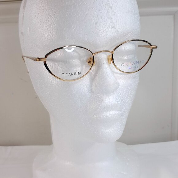 Organix Titanium 866 gold full rim eyeglasses frame 47-20-140 oval women glasses